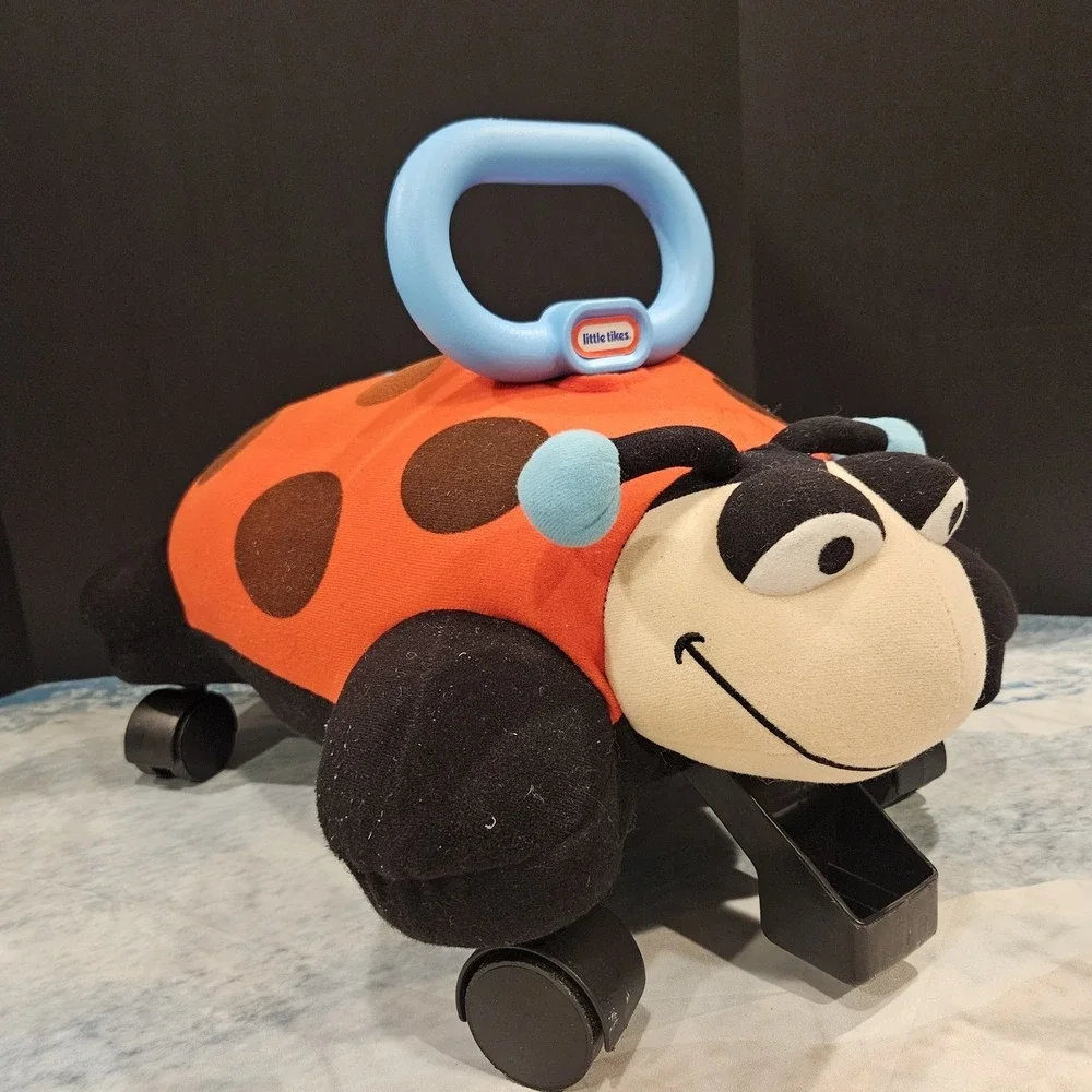 Vintage Little Tikes Ladybug Ride On Scooter Plush Toddler Toy Red Black‎